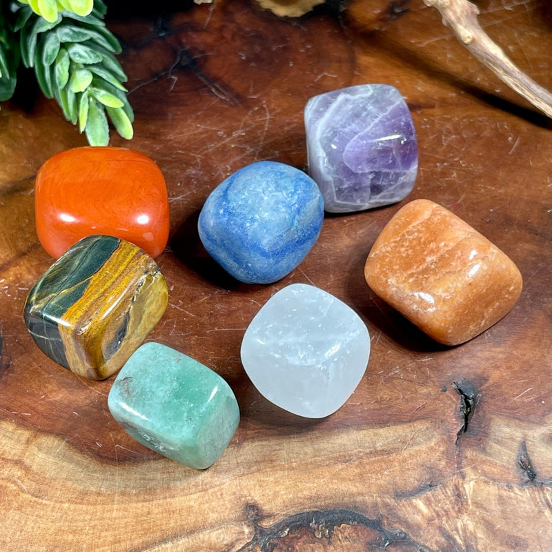 7 Chakra Set Tumble Stones With Organizer Box || Chakra Set