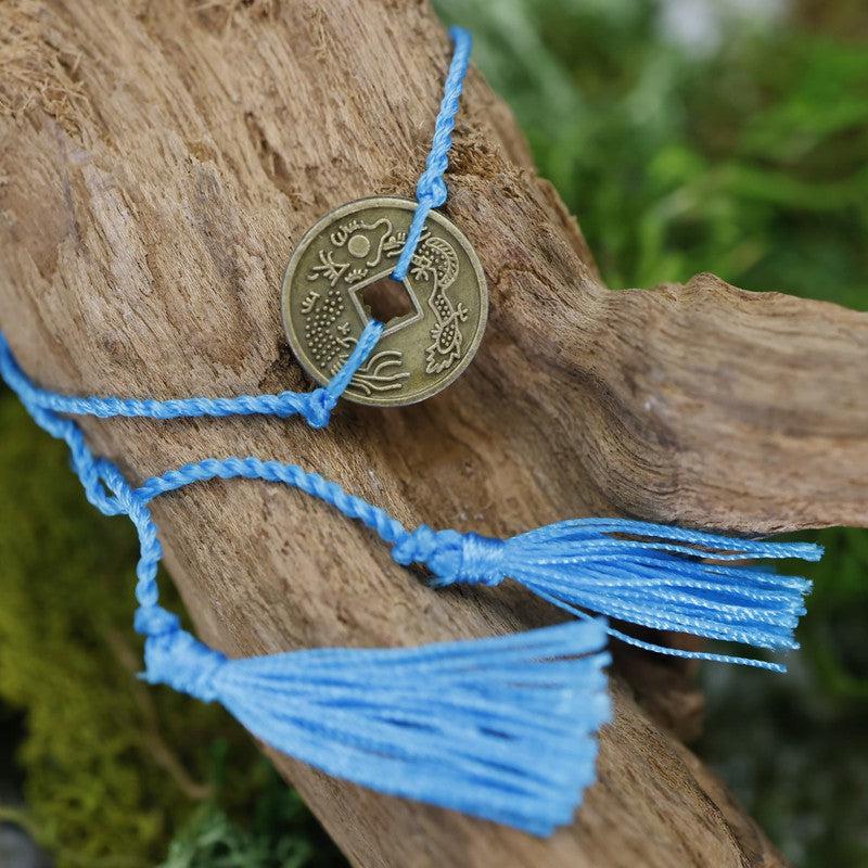 Adjustable Feng Shui Coin Tassel Bracelets || Abundance-Nature's Treasures