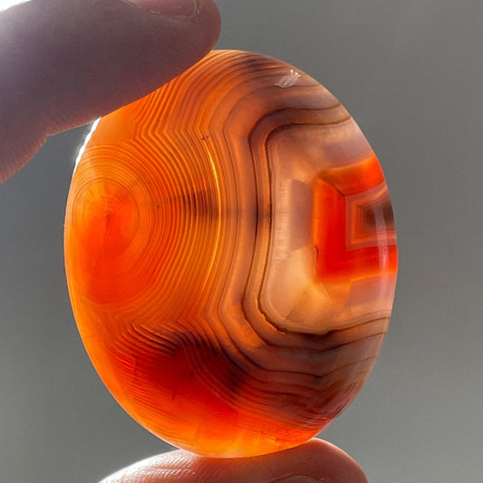 Banded Carnelian Worry Palm Stone || Confidence || brazil-Nature's Treasures