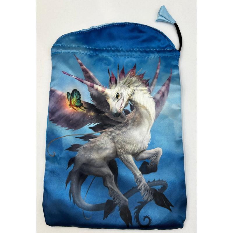 "Barbieri Unicorn Oracle Bag" Dupion Silk Drawstring Accessory Bag-Nature's Treasures