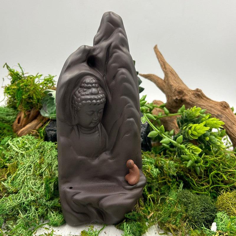 Ceramic Buddha Stone Wall Backflow & Incense Burner || 2-In one-Nature's Treasures