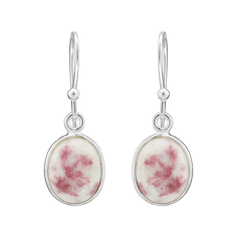 Cinnabar French Hook Earrings || .925 Sterling Silver-Nature's Treasures