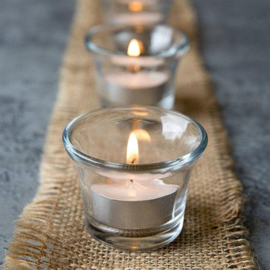 Clear Oyster Glass Votive and Tea-Light Candle Holders-Nature's Treasures