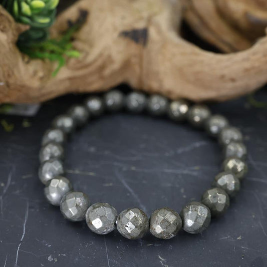 Faceted Unisex Gemstone Power Bracelets || Pyrite-Nature's Treasures