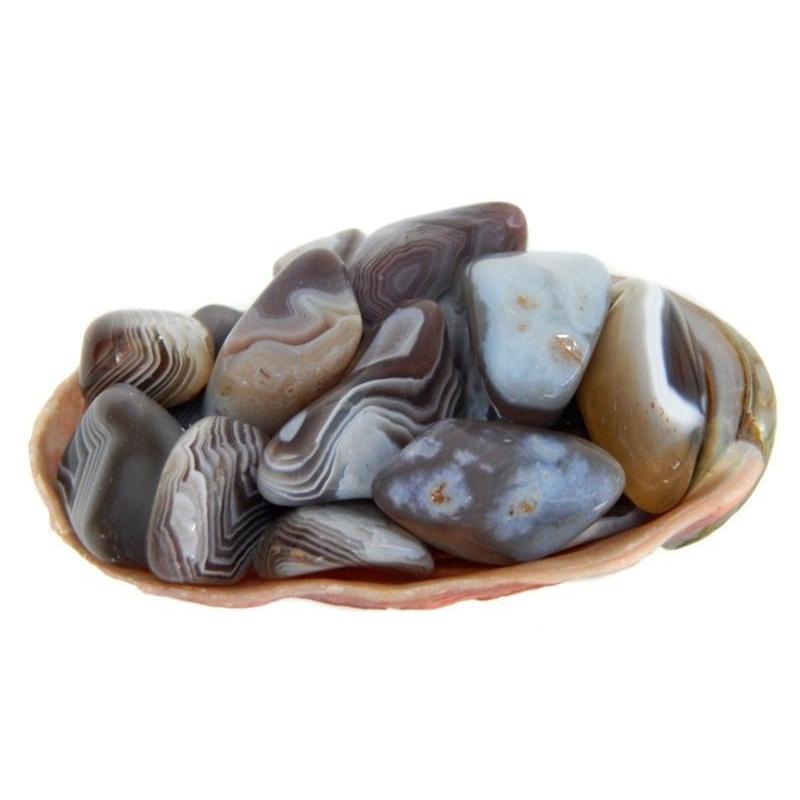 Grey Botswana Agate Tumbled Stones || Botswana-Nature's Treasures