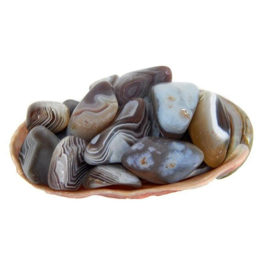 Grey Botswana Agate Tumbled Stones || Botswana-Nature's Treasures
