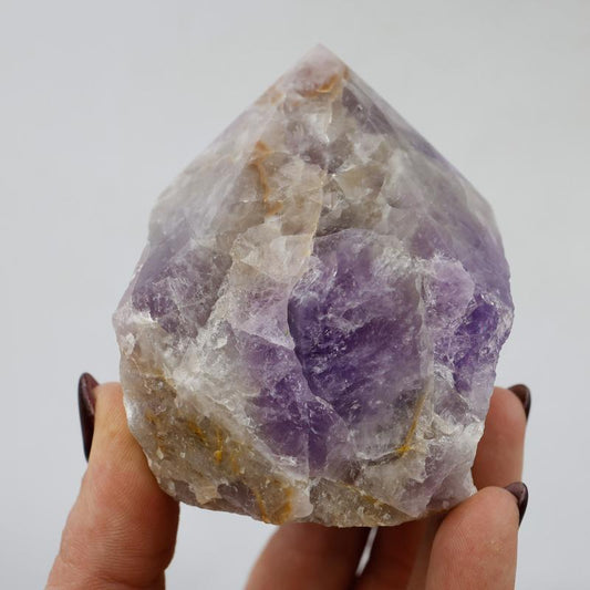 Half Polished Amethyst Points Cut Base-Nature's Treasures