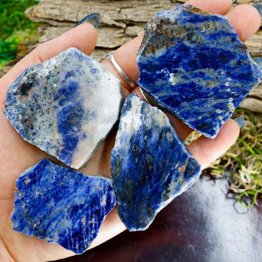Half Polished Sodalite Slabs || Brazil-Nature's Treasures