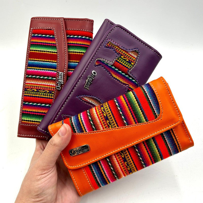 Hand Made Pattern Wool Full-Size Wallets || Peru