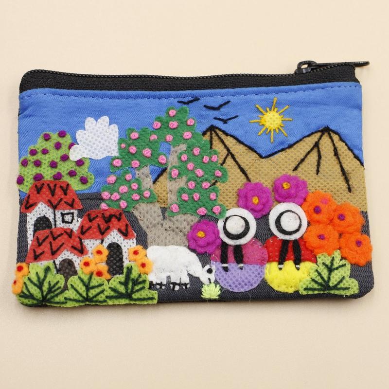 Handmade Stitched Peruvian Coin Pouches-Nature's Treasures