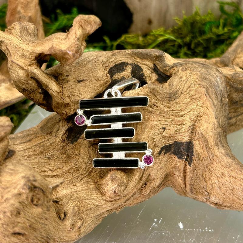 Harmonious Green and Pink Tourmaline Pendant || .925 Sterling Silver-Nature's Treasures