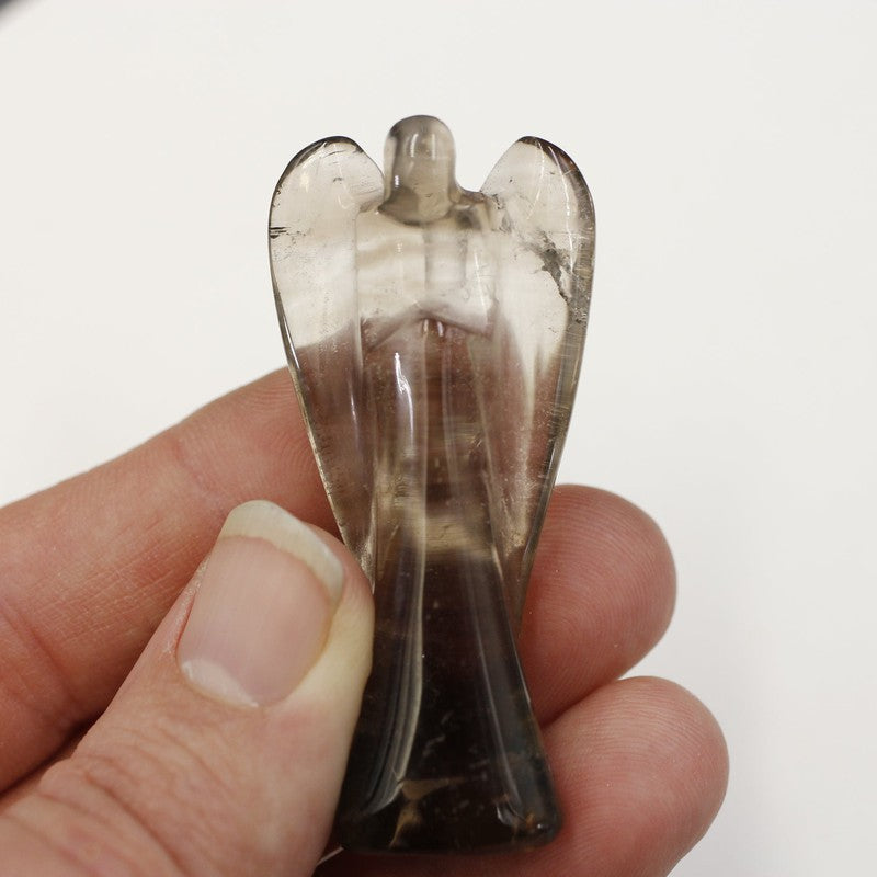 High-Grade Polished Smoky Quartz Angel Carvings From Brazil-Nature's Treasures