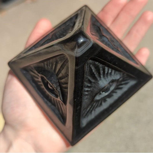 Large Obsidian Pyramid Eye of Protection-Nature's Treasures