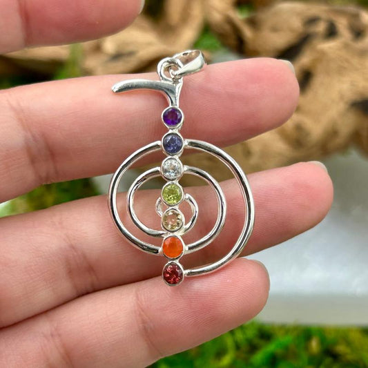 Multi-Faceted Chakra Cho Ku Rei Pendant || .925 Sterling Silver-Nature's Treasures