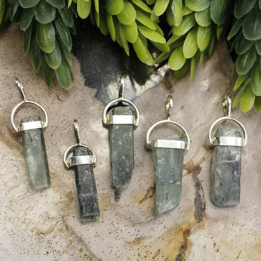 Natural Aquamarine Raw Pendant || .925 Sterling Silver-Nature's Treasures
