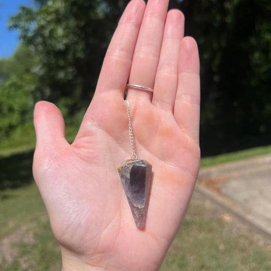 Natural Fluorite Crystal Pendulum – 6" Chain-Nature's Treasures
