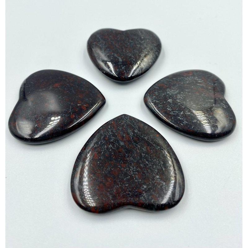 Natural Hematite In Red Jasper Flat Pocket Hearts || Grounding, Protection || South Africa-Nature's Treasures