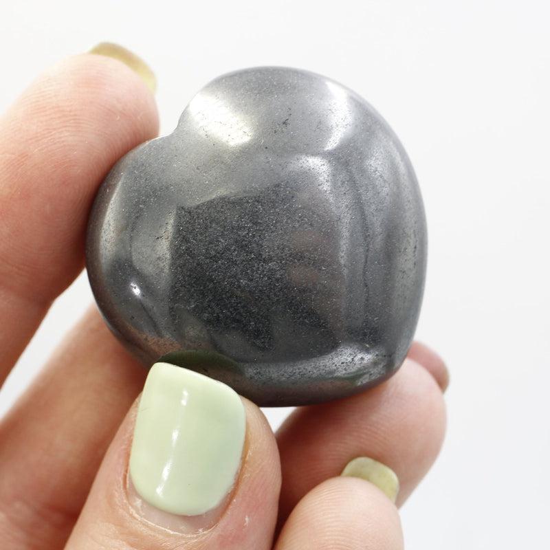 Natural Hematite Pocket Heart 35 MM || Protection, Grounding || Africa-Nature's Treasures