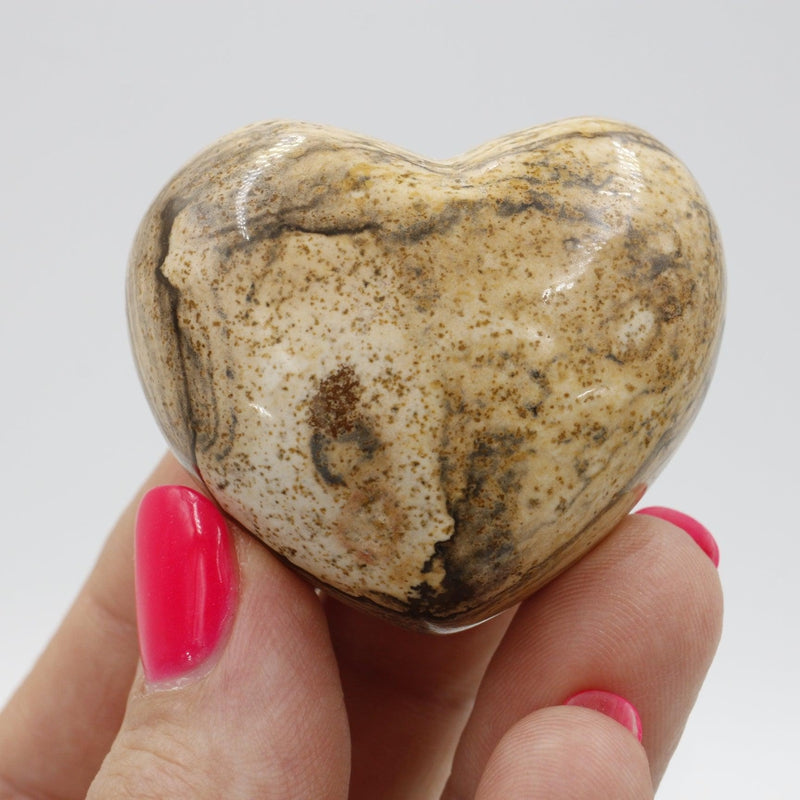 Natural Picture Jasper Pocket Hearts || Grounding, Focus, Spiritual Growth || China-Nature's Treasures