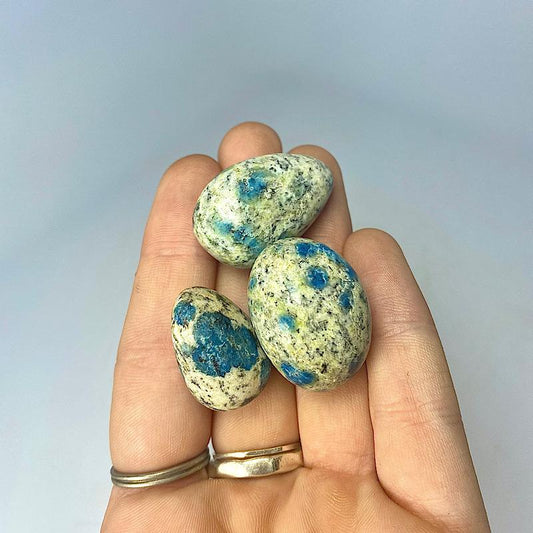 Natural Polished K2 Azurite in Granite Tumbled Stones || Communication & Psychic Development || Pakistan-Nature's Treasures