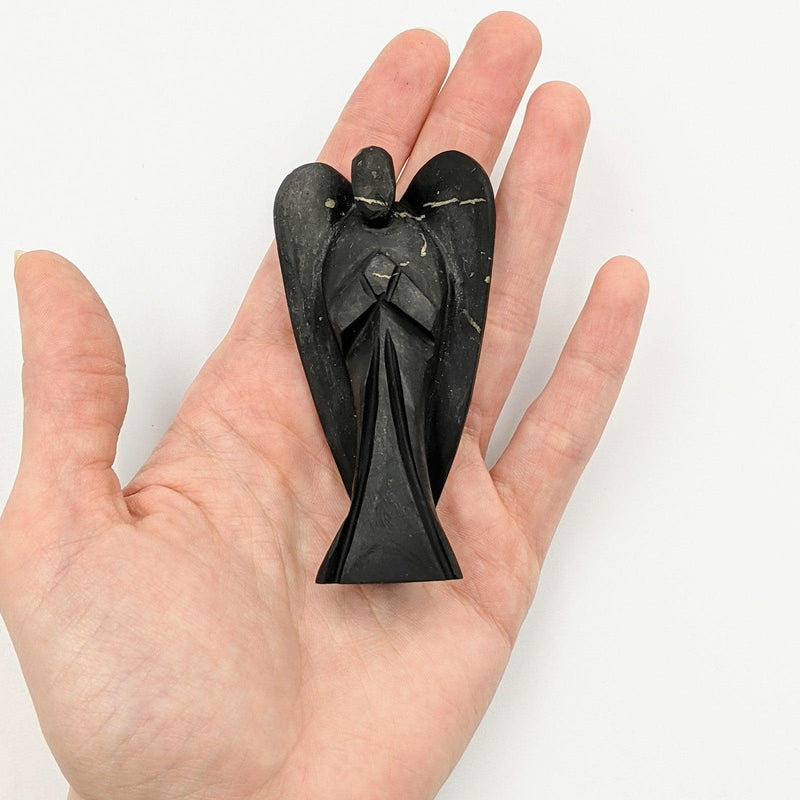 Natural Shungite Angel Carvings || EMF Blocker, Protections || Russia-Nature's Treasures