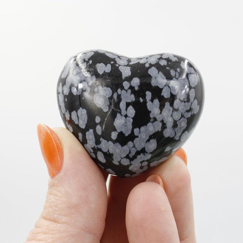 Natural Snowflake Obsidian Glass Pocket Hearts || Protection, Attunement || Mexico-Nature's Treasures