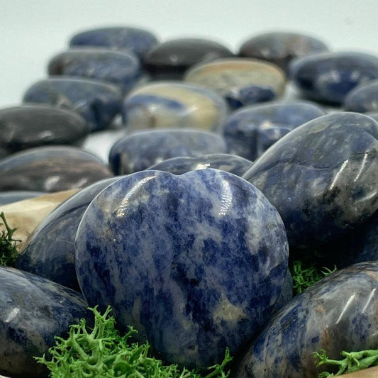 Natural Sodalite Pocket Hearts || Intuition, Focus || South Africa-Nature's Treasures