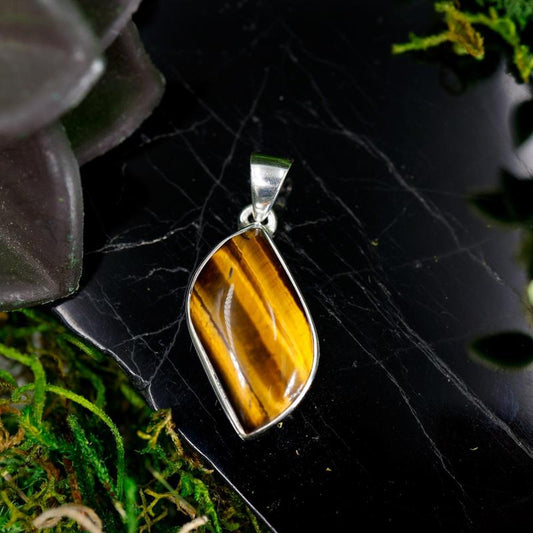 Natural Tiger's Eye Pendants || .925 Sterling Silver-Nature's Treasures