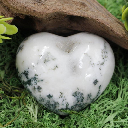 Natural Tree Agate Puff Hearts || Growth, Stability, Calmness || Brazil-Nature's Treasures