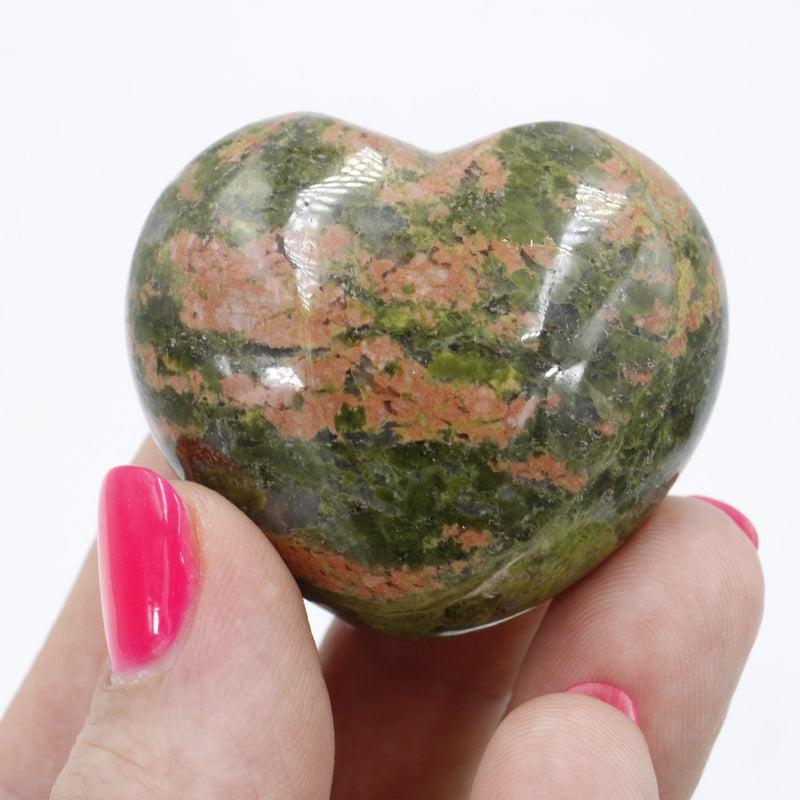 Natural Unakite Jasper Pocket Hearts || Emotional Healing, Grounding || Canada-Nature's Treasures