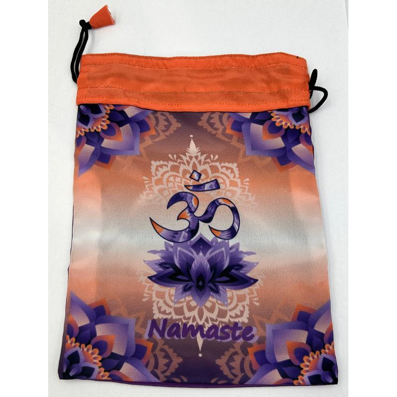 Om Namaste Poly Drawstring Accessory Bag-Nature's Treasures