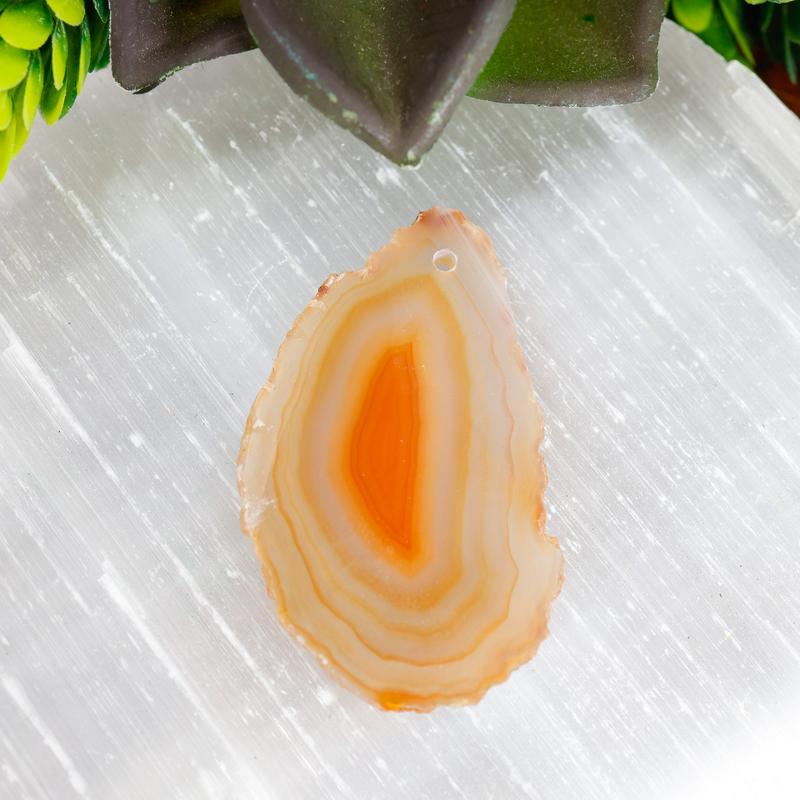 Polished Agate Slices with Drilled Hole || Brazil-Nature's Treasures