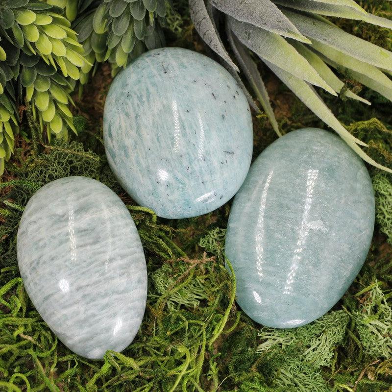 Polished Amazonite Gallet Palm Stones || Communication || Madagascar-Nature's Treasures