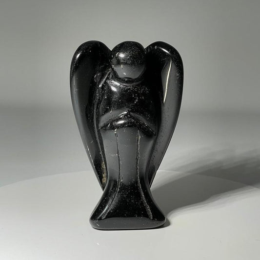 Polished Black Obsidian Glass Angel Carvings || Protection-Nature's Treasures