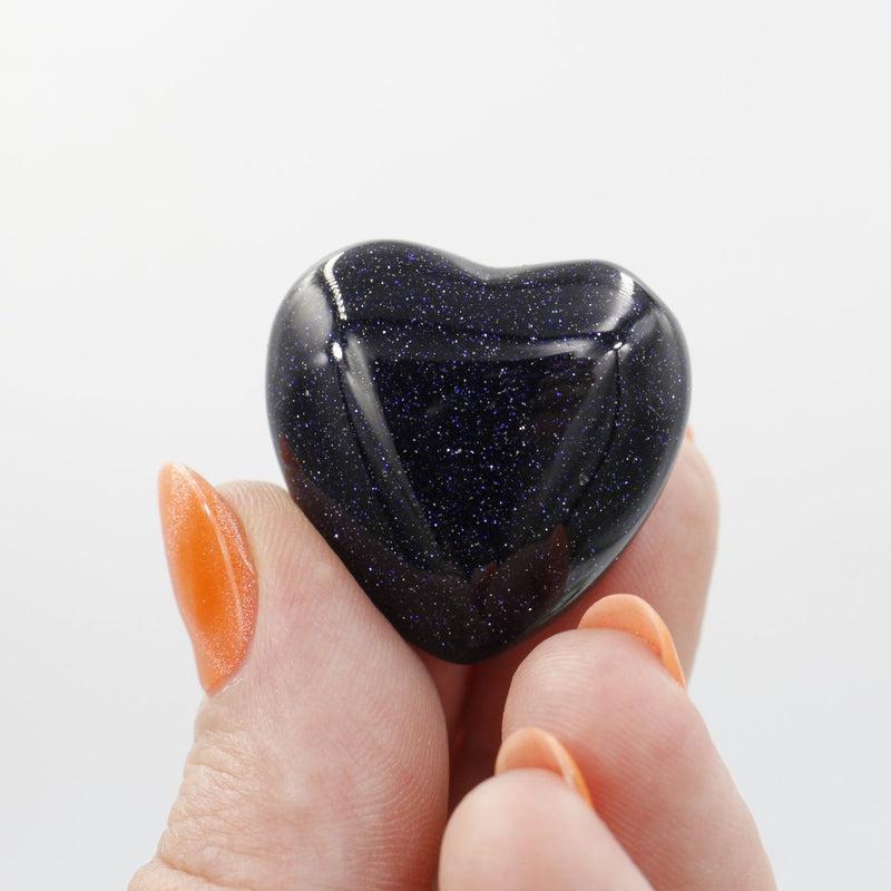 Polished Blue Goldstone Pocket Hearts || Spiritual Connections, Communications || China-Nature's Treasures