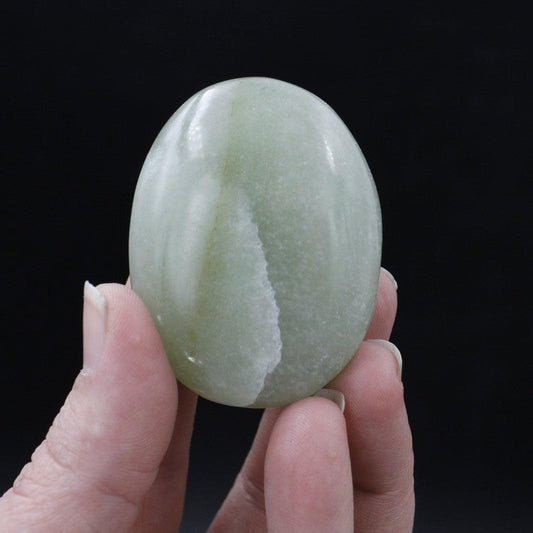 Polished Green Aventurine Palm Stones || Compassion || India-Nature's Treasures
