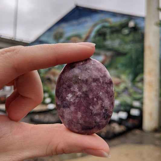 Polished Lepidolite Palm Stones || Stress Relief || Brazil-Nature's Treasures