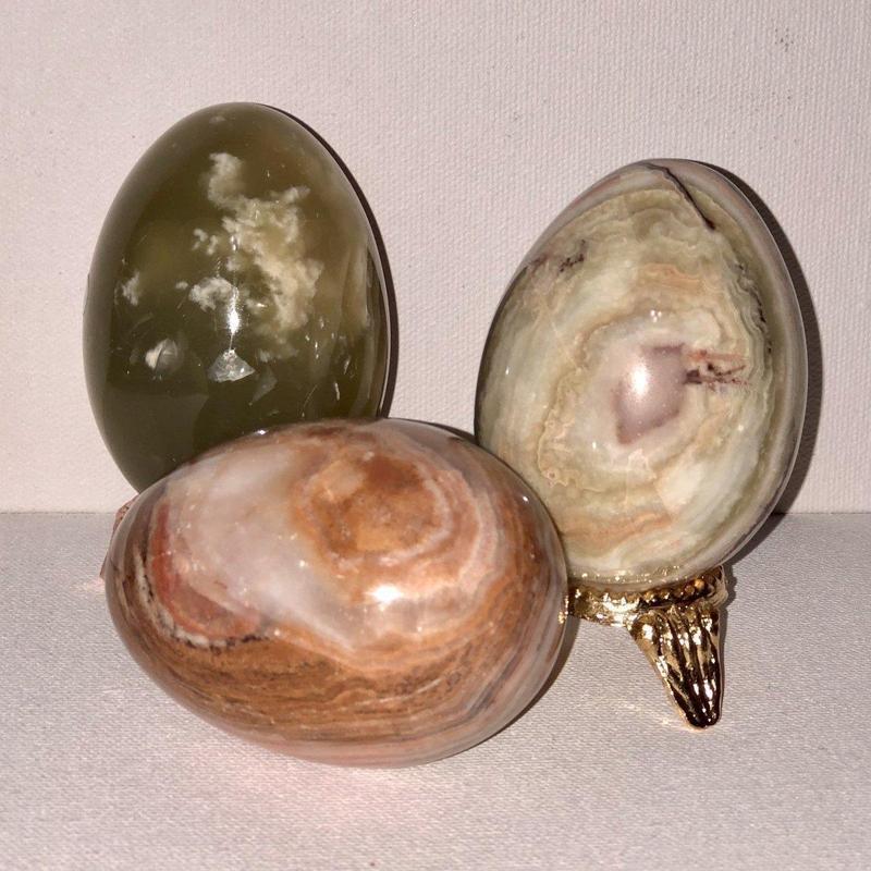 Polished Natural Onyx Eggs 60 MM | Grief, Stress Releaser | Pakistan-Nature's Treasures