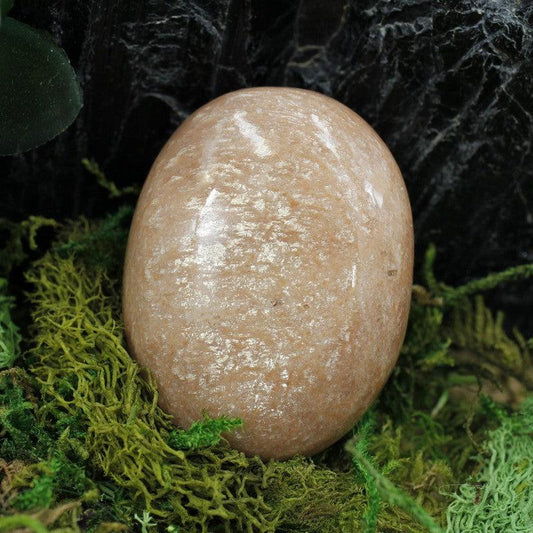 Polished Peach Moonstone Palm Stones || India-Nature's Treasures