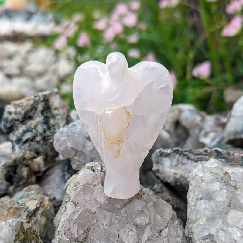 Polished Pink Calcite Angel Carvings || Compassion || Peru-Nature's Treasures