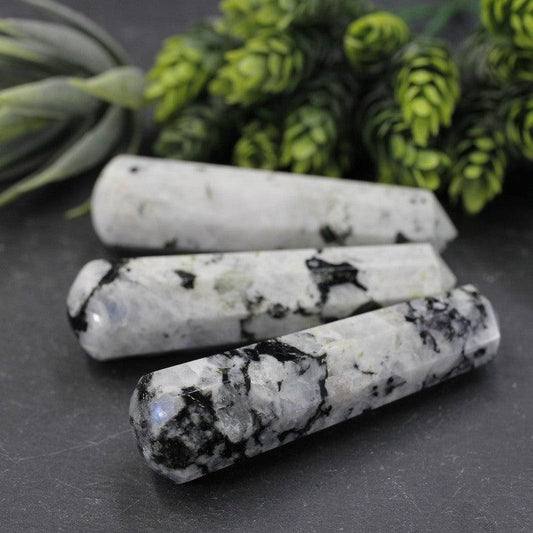 Polished Rainbow Moonstone Massage Point Tool || India-Nature's Treasures