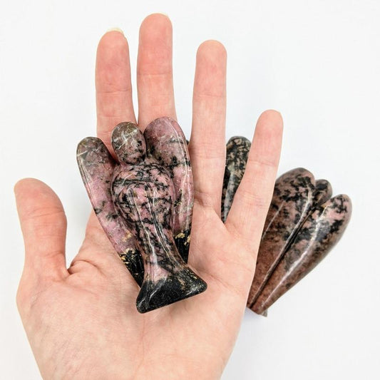 Polished Rhodonite Angel Carvings || Inner-Love, Clarity || China-Nature's Treasures
