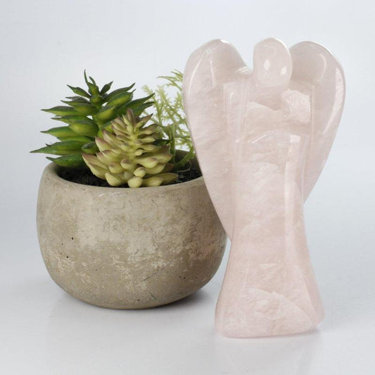 Polished Rose Quartz Angel Carvings || Self-Love || Brazil-Nature's Treasures