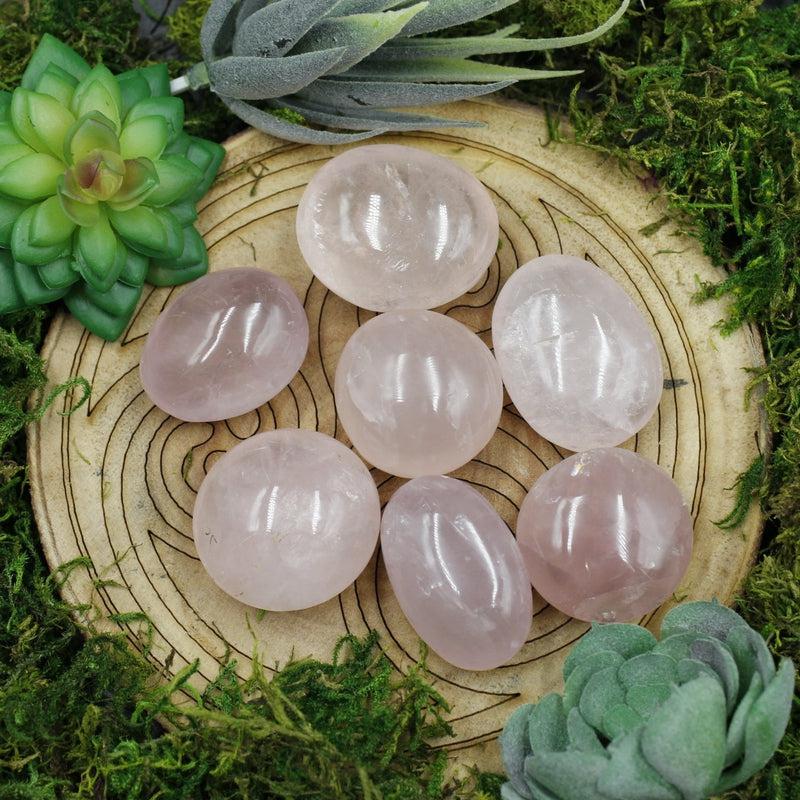 Polished Rose Quartz Gallet Palm Stones || Self-Love || Madagascar-Nature's Treasures