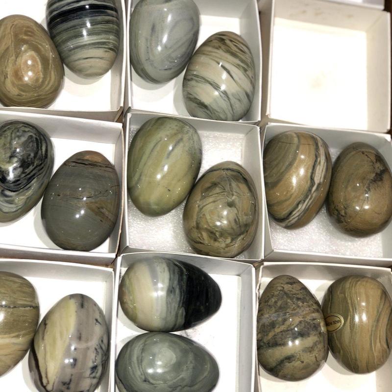 Polished Serpentine Eggs 45mm || Kundalini, Balance-Nature's Treasures