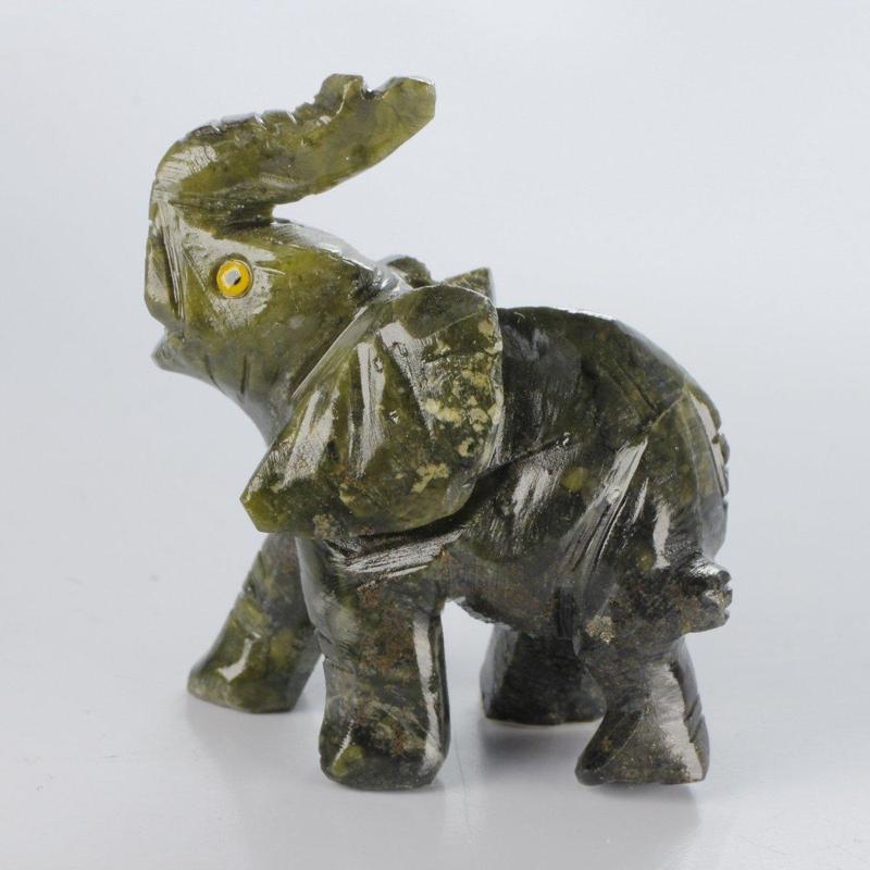 Polished Serpentine Elephant Carvings || Peru-Nature's Treasures
