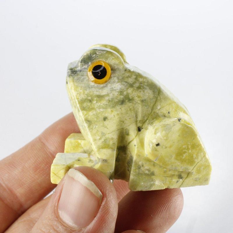 Polished Serpentine Frog Carvings || Peru-Nature's Treasures