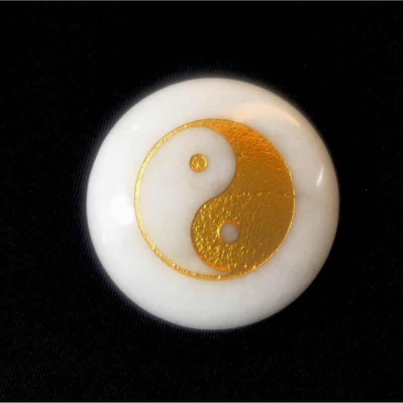 Polished Yin And Yang Disc Palm Stones || China