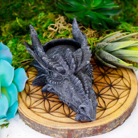 Polyresin Dragon Head Tea-Light Candle Holder's-Nature's Treasures