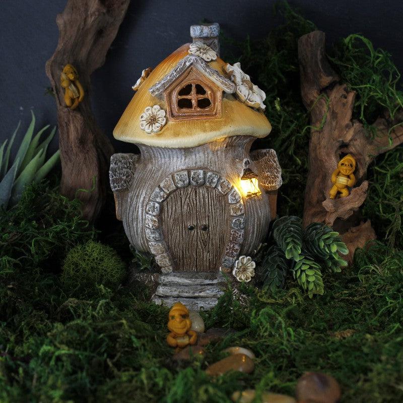 Polyresin LED Mushroom Fairy House-Nature's Treasures